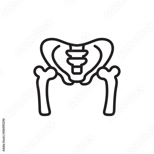 Pelvis icon Simple thin outline
