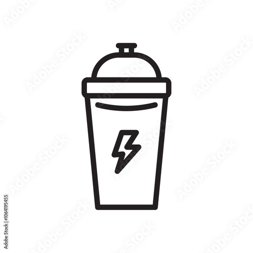 Protein shake icon Simple thin outline