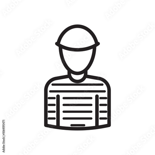 Prisoner icon Simple thin outline