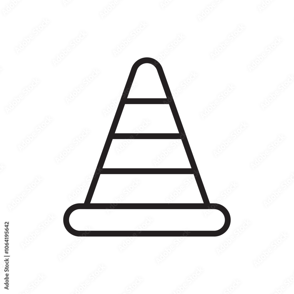 Road cone icon Simple thin outline Road cone icon Simple thin outline