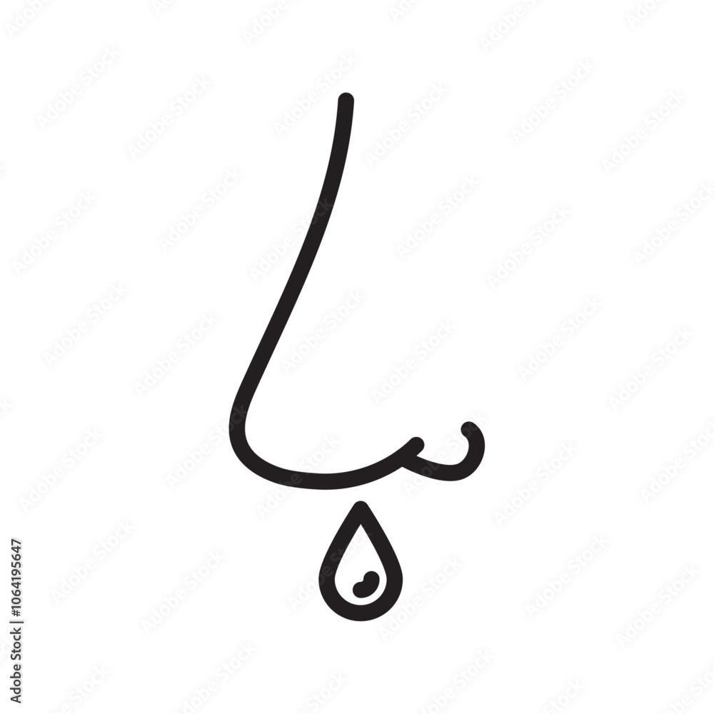 Runny nose icon Simple thin outline Runny nose icon Simple thin outline