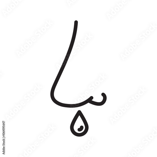 Runny nose icon Simple thin outline
