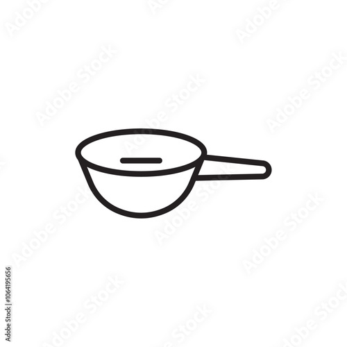 Sauce pan icon Simple thin outline