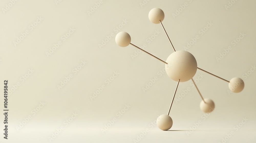 Obraz premium A cluster of white spheres stacked atop a wooden pole in front of a pristine backdrop