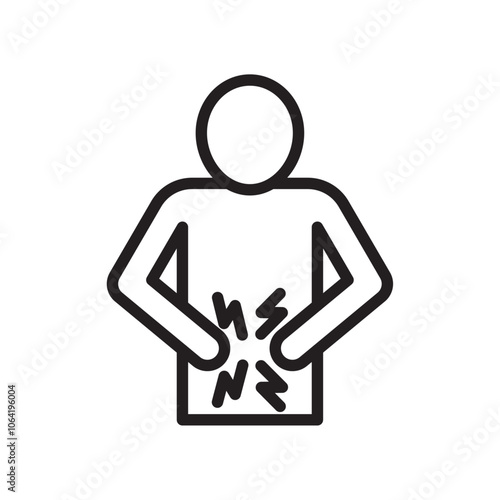 Stomachache icon Simple thin outline