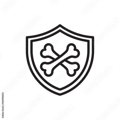 Strong healthy bones icon Simple thin outline
