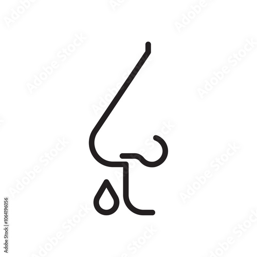 Stuffy nose icon Simple thin outline