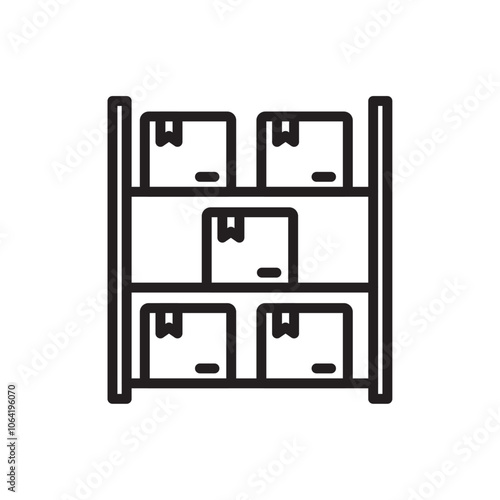 Storage rack icon Simple thin outline