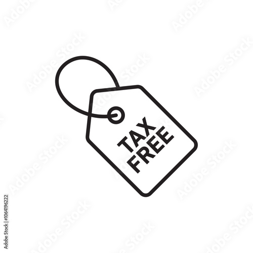 Tax free icon Simple thin outline
