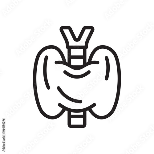 Thyroid icon Simple thin outline