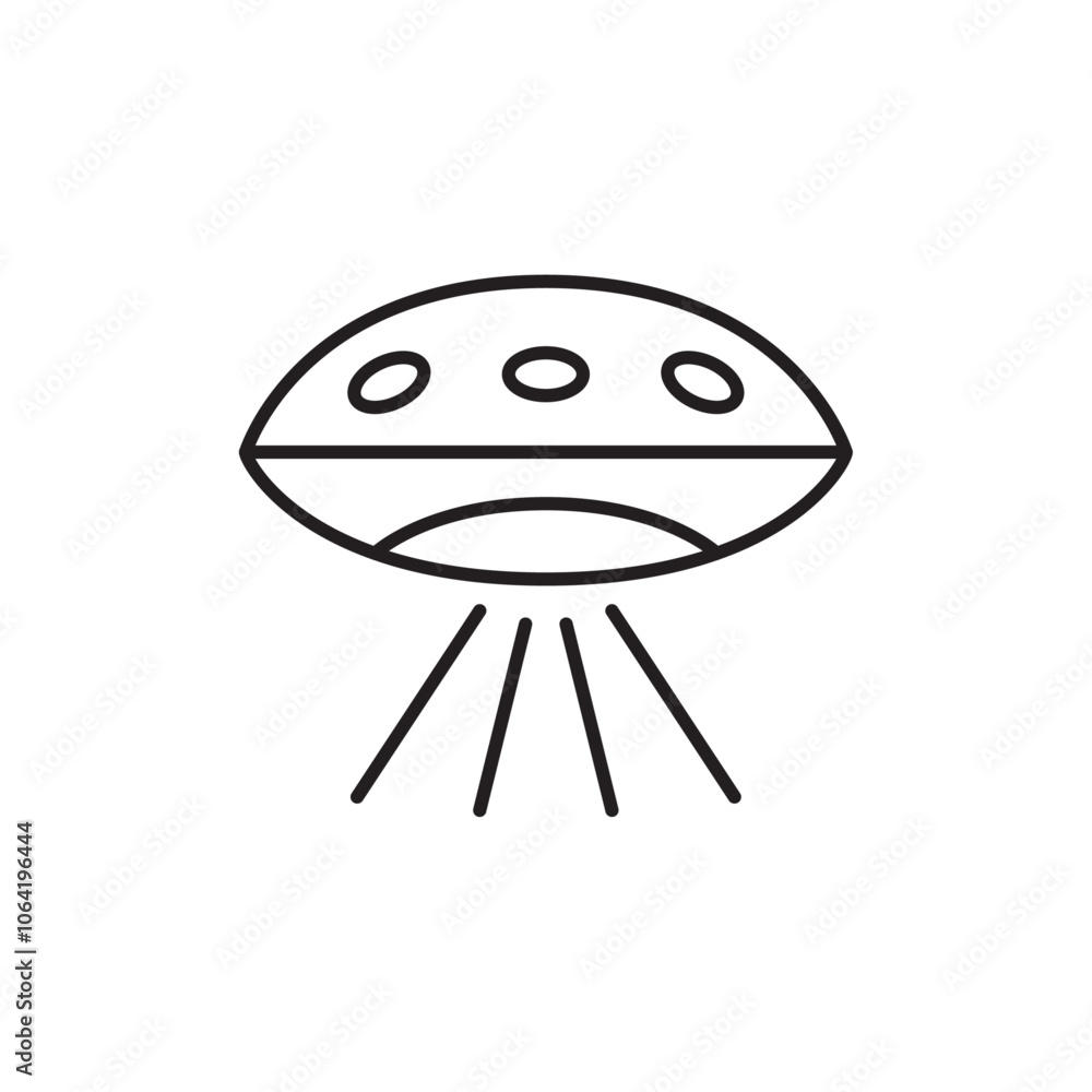 UFO icon Simple thin outline UFO icon Simple thin outline