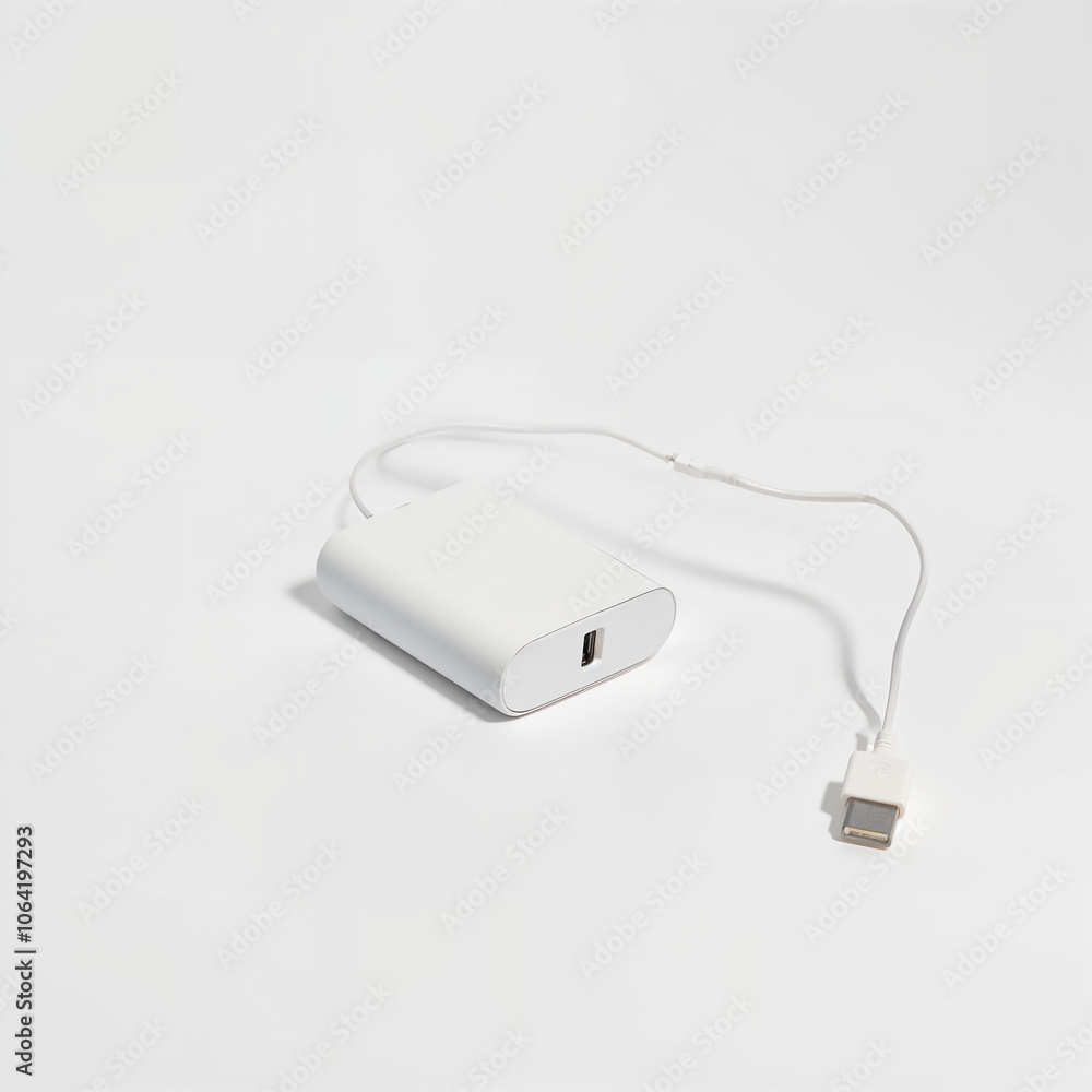 Fototapeta premium A laptop charger on a white background