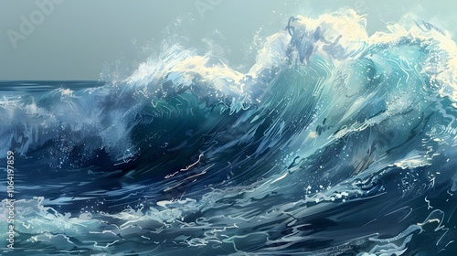 Sea water ocean wave. 