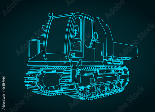 Tracked crawler dump truck blueprint