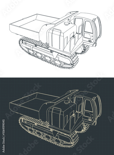 Tracked crawler dump truck blueprints