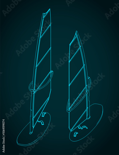 Windsurfing board illustration