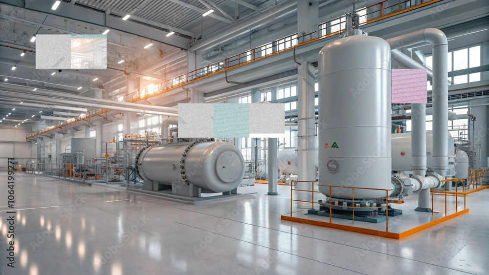 oil refinery and pipelines with a technology concept. Industrial and innovation theme.