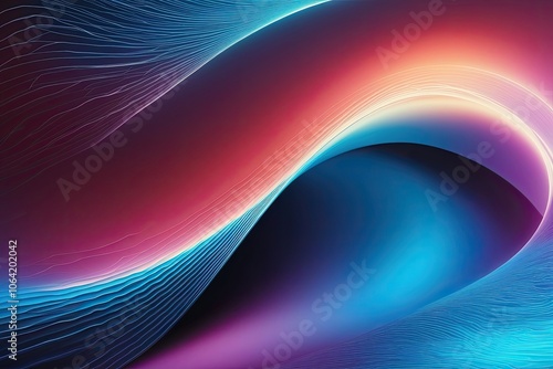 Futuristic Abstract Wave Design with Dynamic Energy and Vibrant Gradient Elements