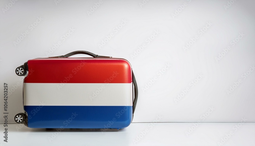 オランダの国旗のスーツケース。(Netherlands flag on a stylish suitcase and copy space.)
オランダの国旗のスーツケース。(Netherlands flag on a stylish suitcase and copy space.)