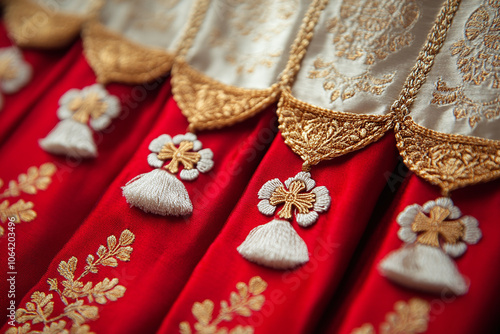 a Catholic priest's stole with embroidered cross details.