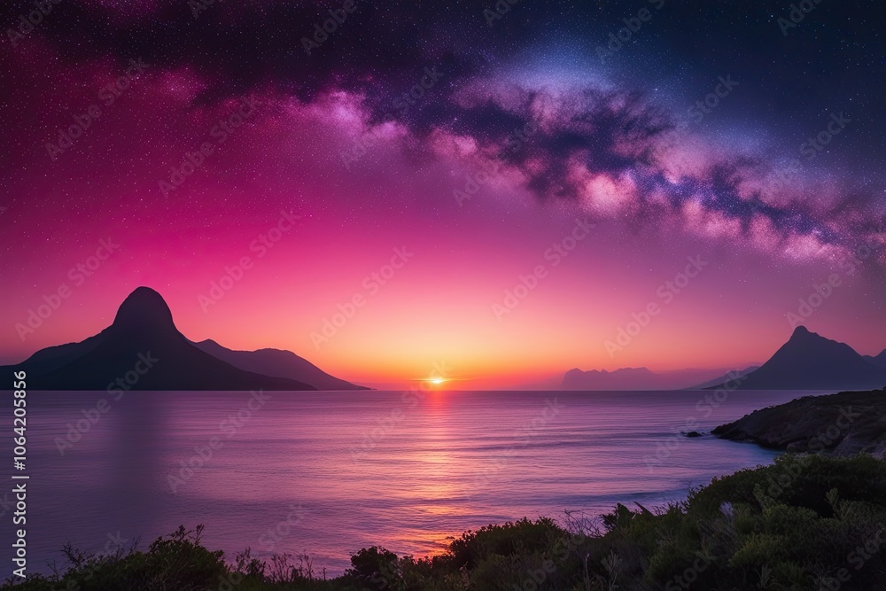 Visionary Sunrise with Vibrant Skies and Aspirational Celestial Elements Visionary Sunrise with Vibrant Skies and Aspirational Celestial Elements