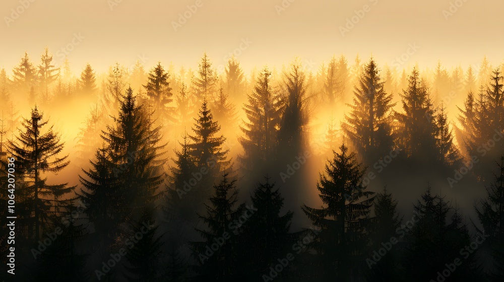 Pine trees silhouettes. Evergreen coniferous forest silhouette, nature spruce tree park view vector illustration. Pine trees silhouettes. Evergreen coniferous forest silhouette, nature spruce tree park view vector illustration.