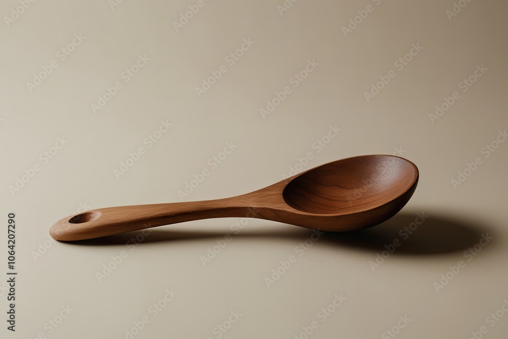Handcrafted Wooden Spoon on Softly Lit Background for Culinary Enthusiasts Handcrafted Wooden Spoon on Softly Lit Background for Culinary Enthusiasts