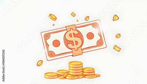 Cash windfall concept isolated with white shades, png photo