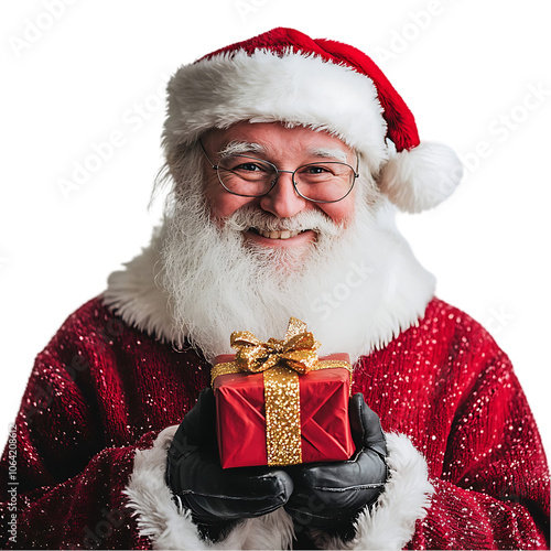 Santa Claus photography white background bearded and friendly