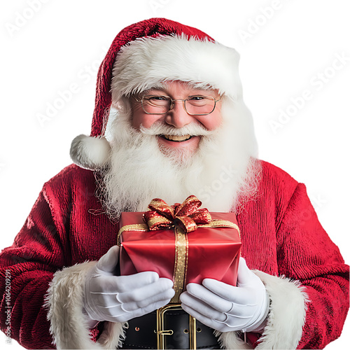 Santa Claus photography white background bearded and friendly