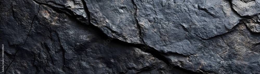 Close-up of Dark, Cracked, and Textured Rock Face Close-up of Dark, Cracked, and Textured Rock Face