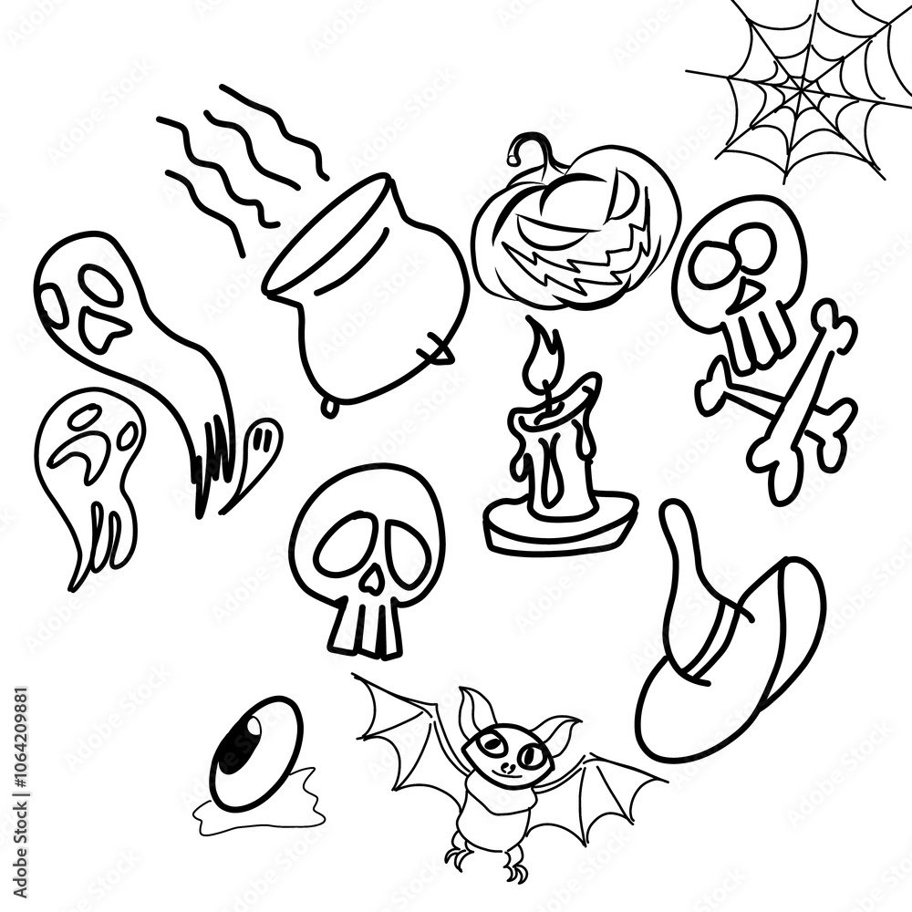 Fototapeta premium set of hand drawn illustrations