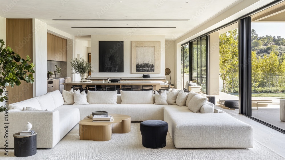 Modern Elegant Living Room with Open Concept Design Modern Elegant Living Room with Open Concept Design