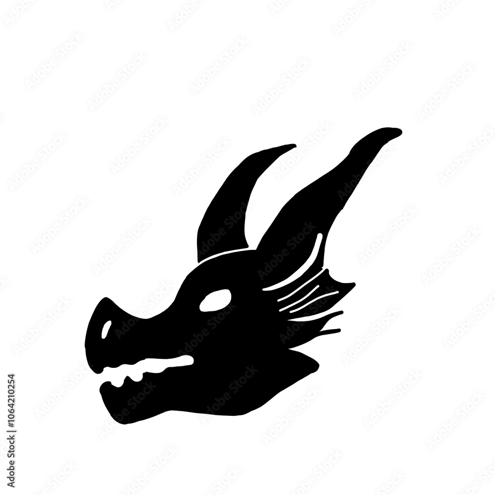dragon head icon image with only black color dragon head icon image with only black color