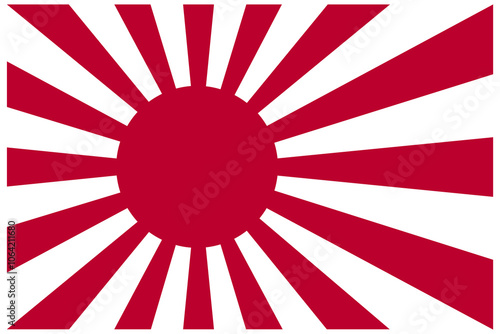 Red sunlight flags, Japan flag, rising sun