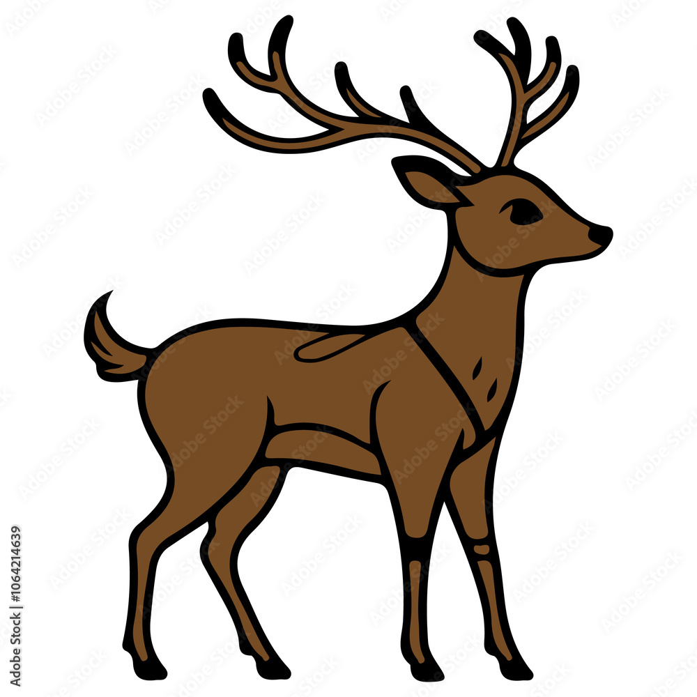 Reindeer Christmas clip art design on plain white transparent isolated background for card, shirt, hoodie, sweatshirt, apparel, card, tag, mug, icon, poster or badge Reindeer Christmas clip art design on plain white transparent isolated background for card, shirt, hoodie, sweatshirt, apparel, card, tag, mug, icon, poster or badge