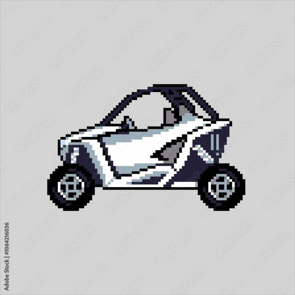 Pixel art illustration SXS Off-road Car. Pixelated Adventure Car.  SXS Off-Road adventure Car Icon pixelated for the pixel art game and icon for website and video game. old school retro.