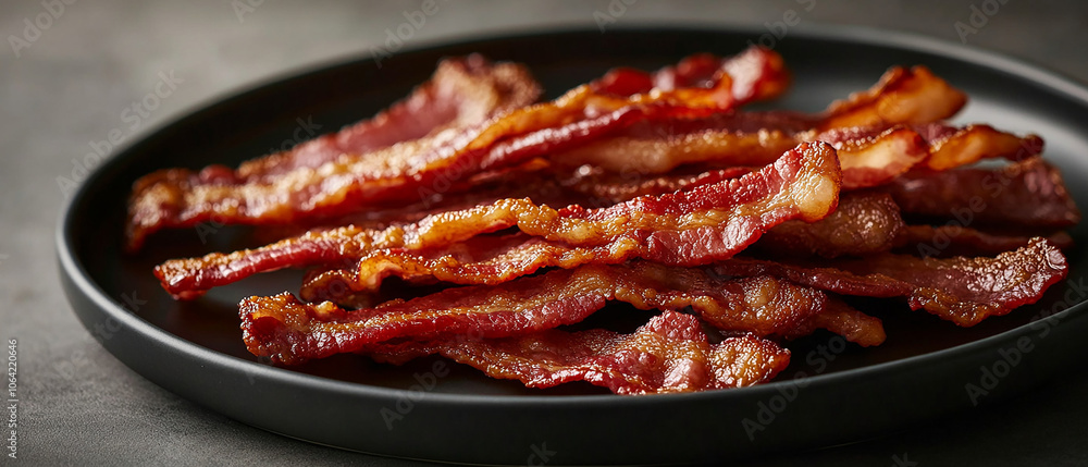 Crispy bacon strips a delicious treat for any meal or snack time Crispy bacon strips a delicious treat for any meal or snack time