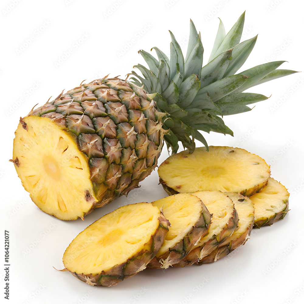 pineapple on white background pineapple on white background