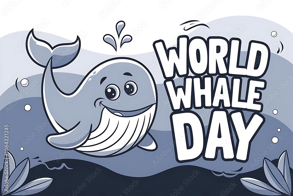 Obraz premium Celebrate World Whale Day with adorable illustrations for all ages