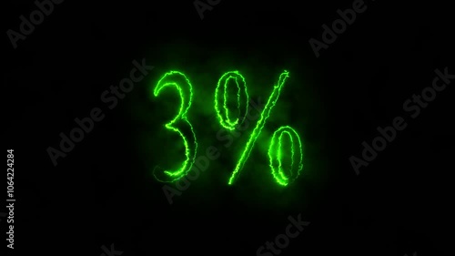 3 percent off neon sign banner ,Discount 3% off percent stickers animation motion graphics Mega Big Sale up to 3 % off seamless looping text sale, best price, big, black week, business, campaign. photo