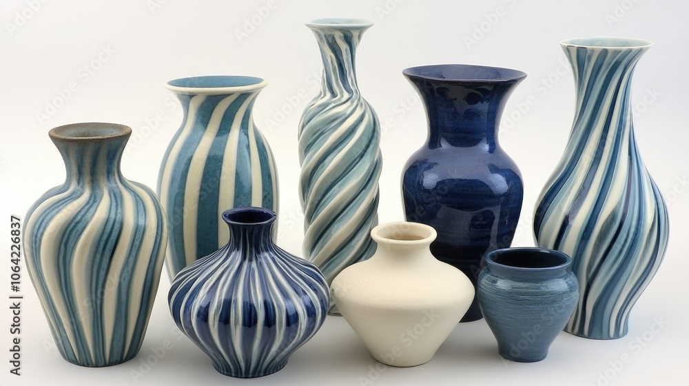 Decorative Vases in Blue and White Patterns Decorative Vases in Blue and White Patterns