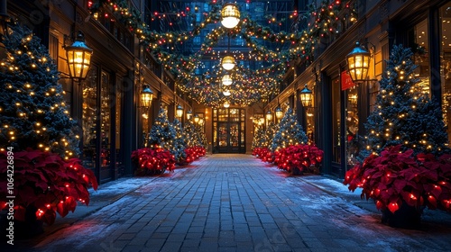 Wallpaper Mural Elegant High-End Store Entrance Decorated for Holidays Torontodigital.ca