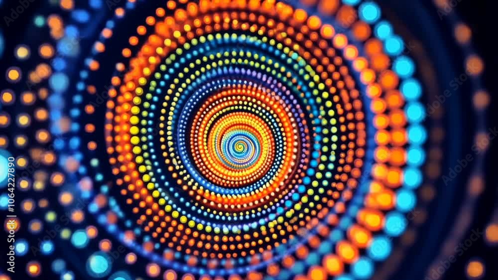 Abstract swirling pattern of dots in vibrant colors. Abstract swirling pattern of dots in vibrant colors.