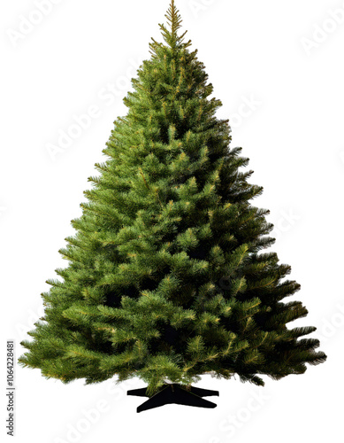 plain undecorated christmas tree isolated on white/transparent background png