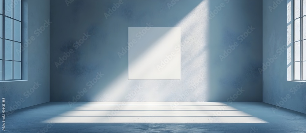 Fototapeta premium Minimalist Empty Room with Clean White Walls and Bright Lighting Perfect for Text Overlay