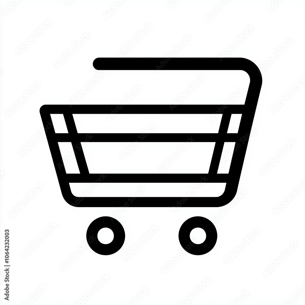 Shopping trolley cart line icon symbol vector illustration Shopping trolley cart line icon symbol vector illustration