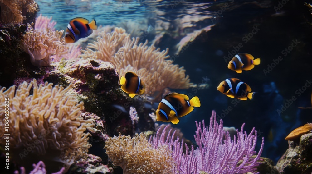Obraz premium Underwater Splendor: Coral Reefs and Tropical Fish in 4K UHD