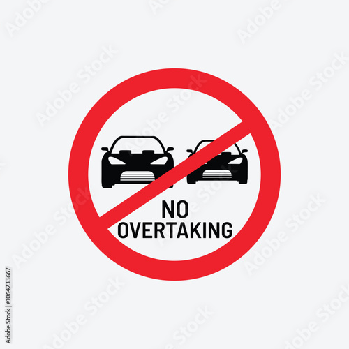 traffic sign prohibiting overtaking. no overtaking