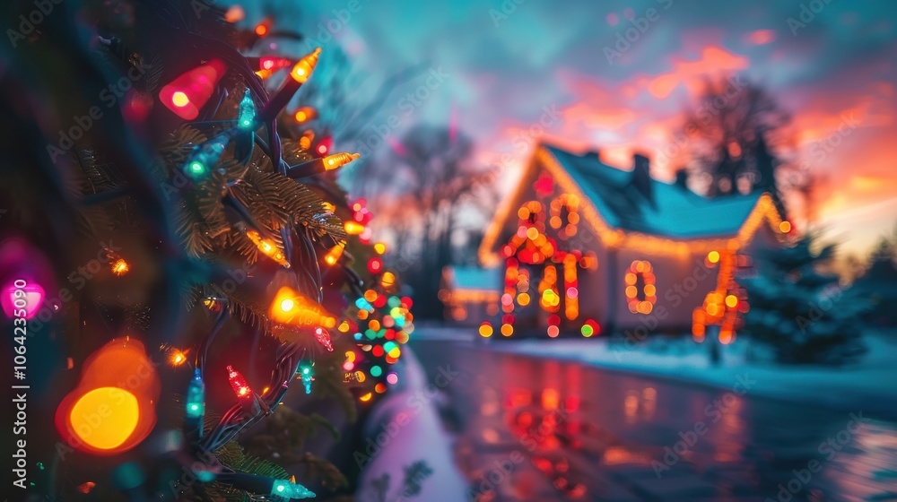Christmas Lights on a House Christmas Lights on a House